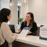 Patient asking about Canadian Dental Care Plan coverage at New Beam Dental in Port Coquitlam